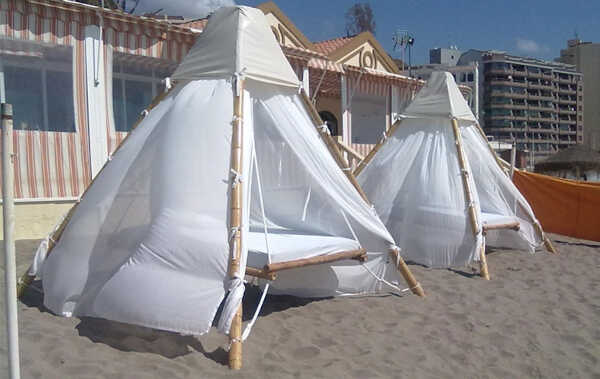 Bamboo Construction on Beach